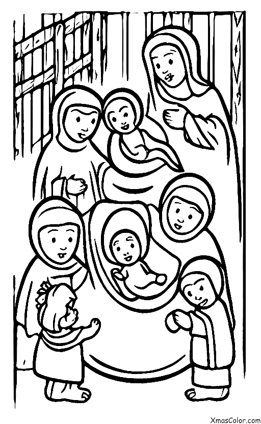 Christmas / Baby Jesus: Baby Jesus with his parents in the stable