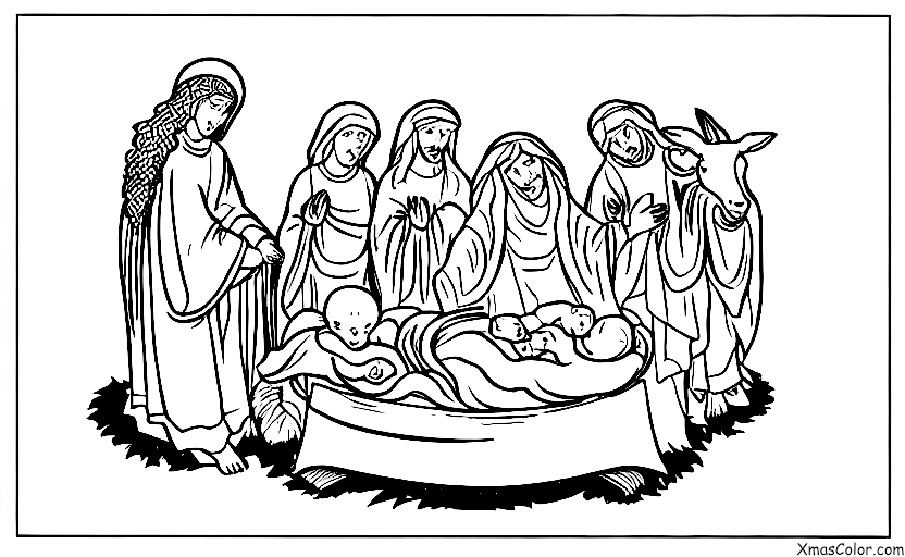 Christmas / Baby Jesus: The Angel Gabriel announcing the birth of Baby Jesus to the shepherds