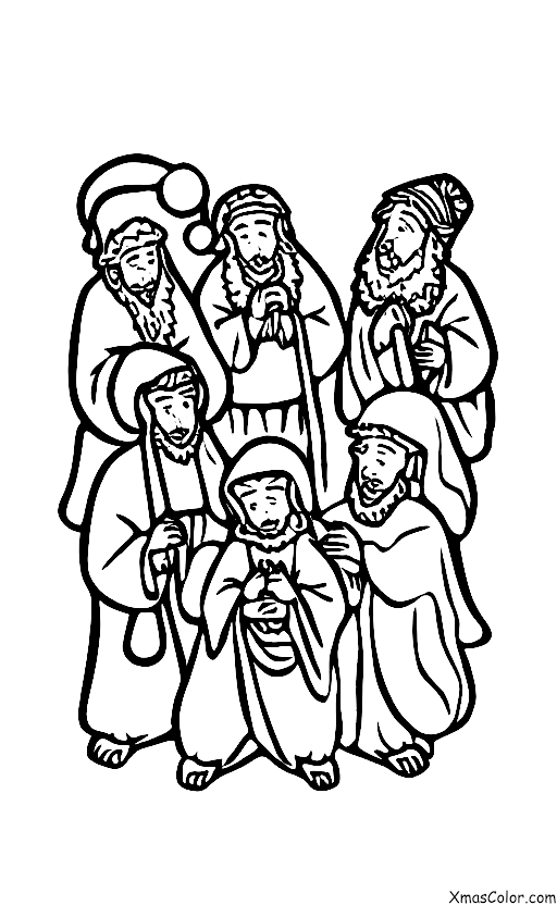 Christmas / Baby Jesus: The Three Wise Men bringing gifts to Baby Jesus