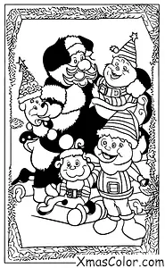 Christmas / Blankets: Santa and his reindeer preparing for Christmas Eve