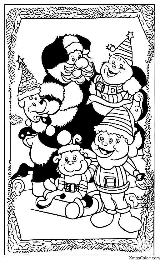 Christmas / Blankets: Santa and his reindeer preparing for Christmas Eve