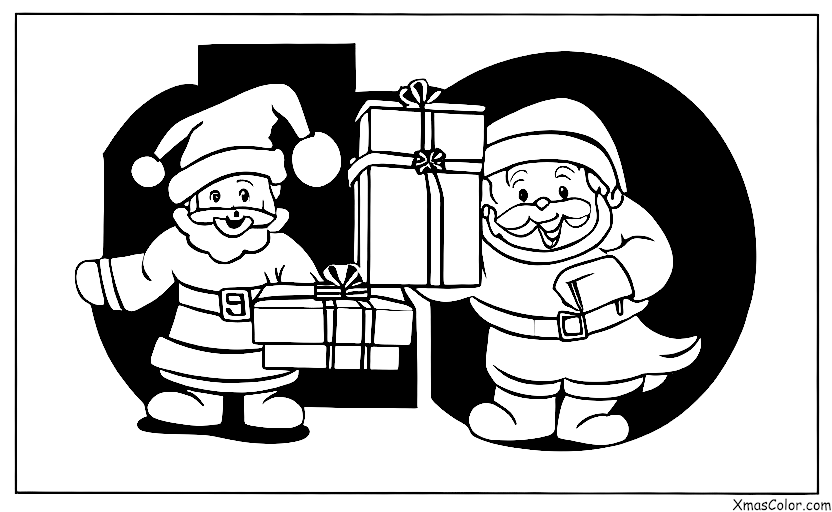 Christmas / Boxing Day: Santa Claus delivering presents to all the good girls and boys