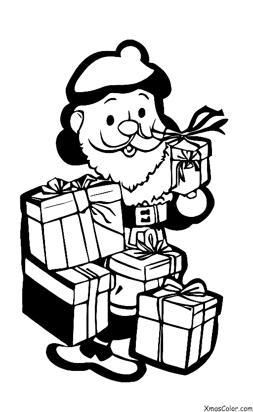 Christmas / Boxing Day: Santa opening his presents on Christmas morning