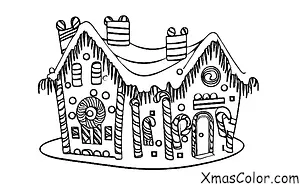 Christmas / Candy: A gingerbread house made of candy