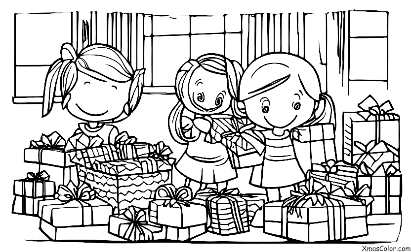 Christmas / Children: A child opening their presents on Christmas morning