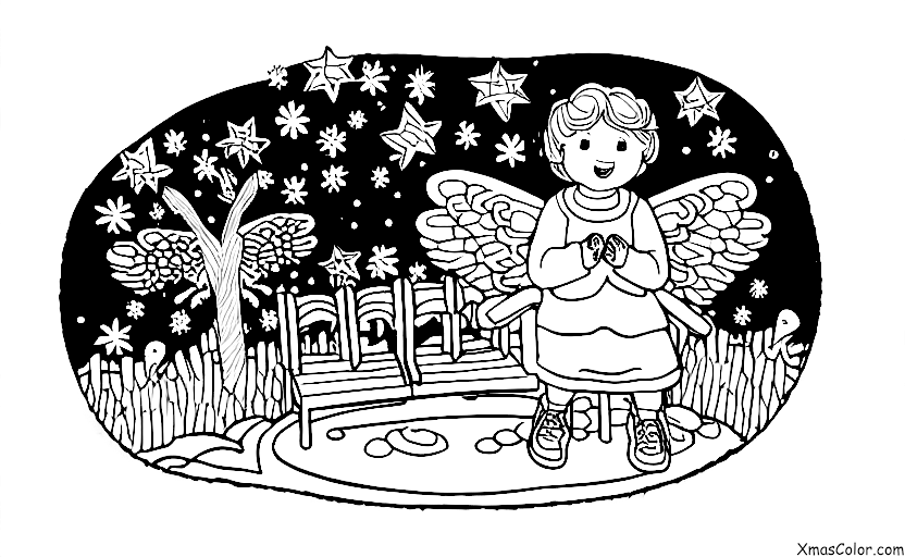 Christmas / Christmas Angels: An angel in a park