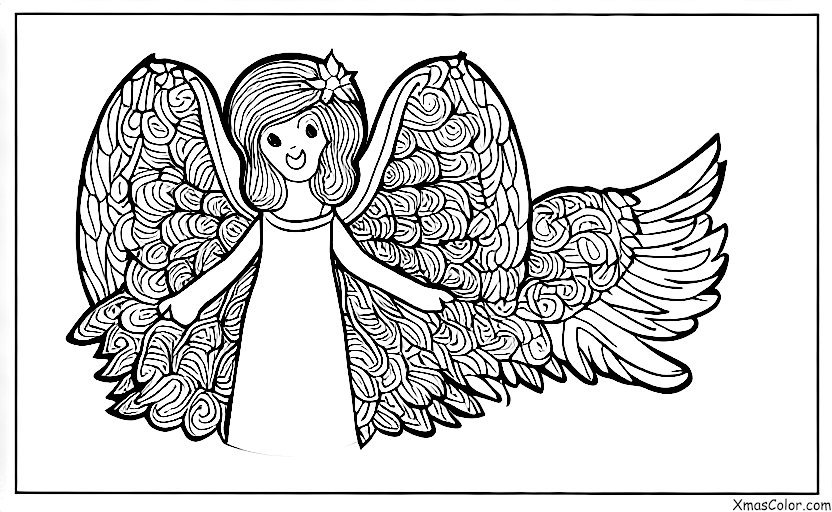 Christmas / Christmas Angels: An angel looking down from the heavens