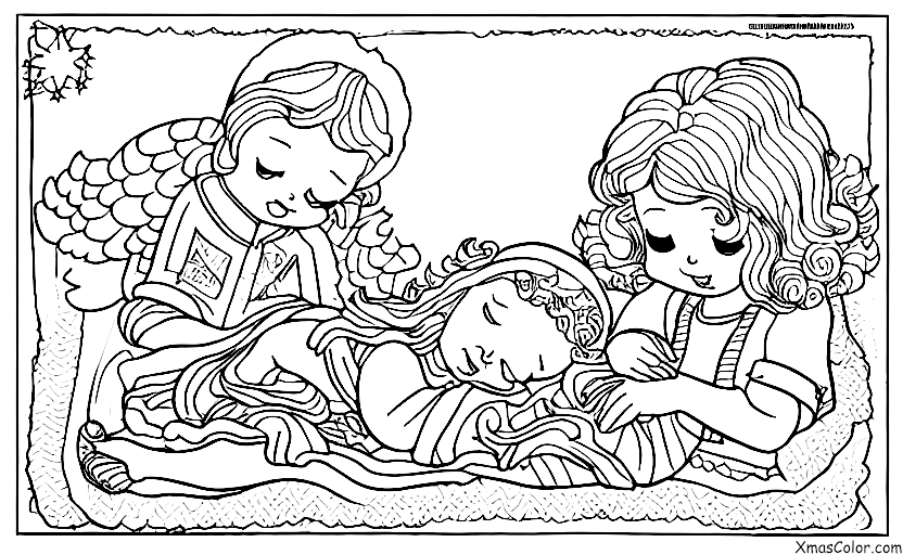 Christmas / Christmas Angels: An angel watching over a sleeping child