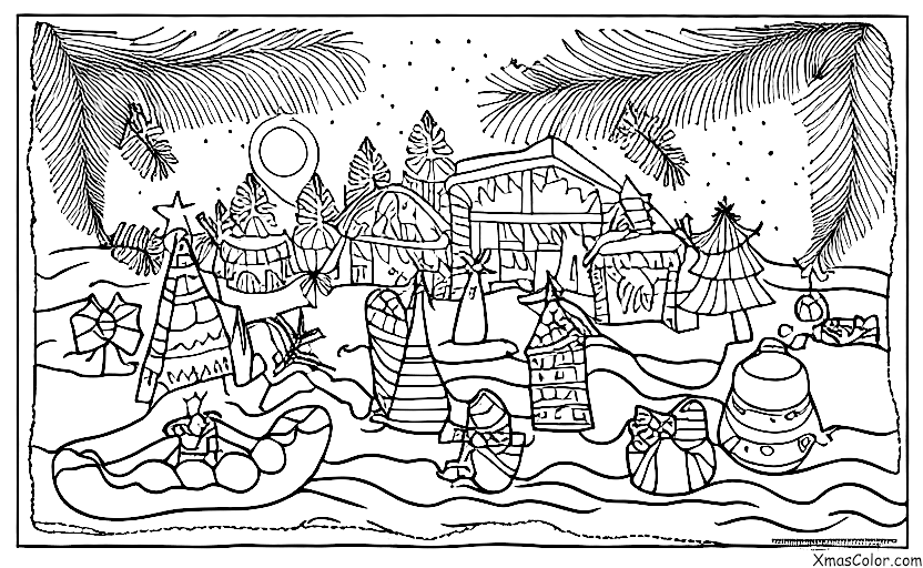 Christmas / Christmas at the beach: Beach Christmas scene