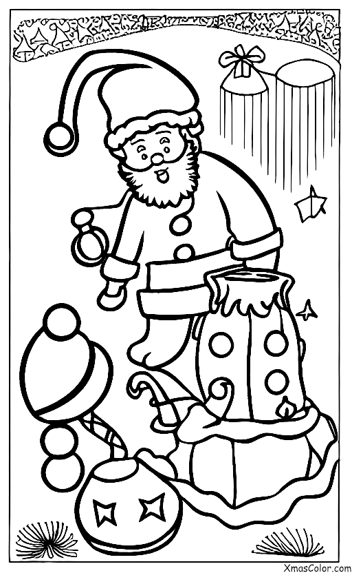 Christmas / Christmas at the beach: Santa building a sandcastle