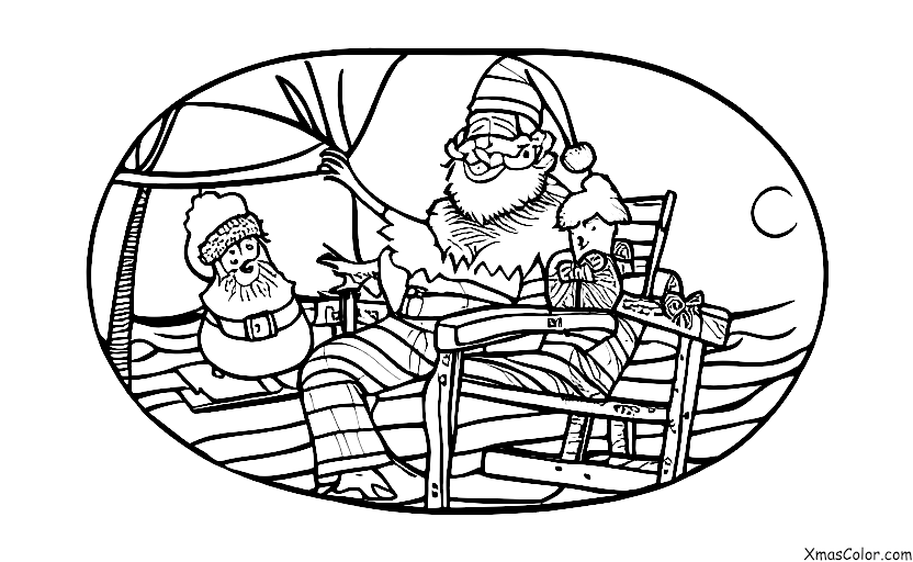 Christmas / Christmas at the beach: Santa in a Hawaiian shirt