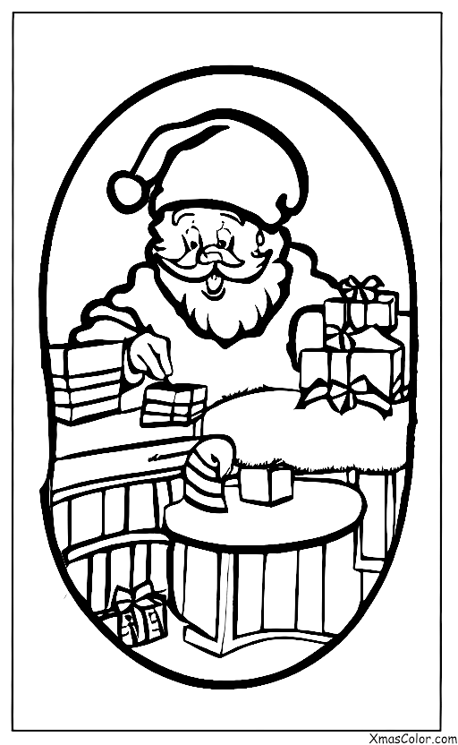 Christmas / Christmas Cards: Santa Claus writing out Christmas cards