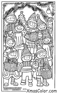 Christmas / Christmas carolers: Christmas carolers going door to door