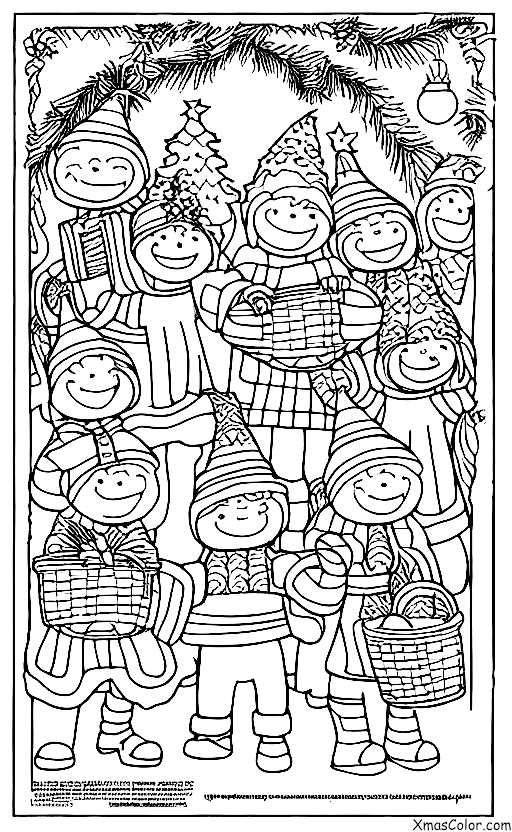 Christmas / Christmas carolers: Christmas carolers going door to door