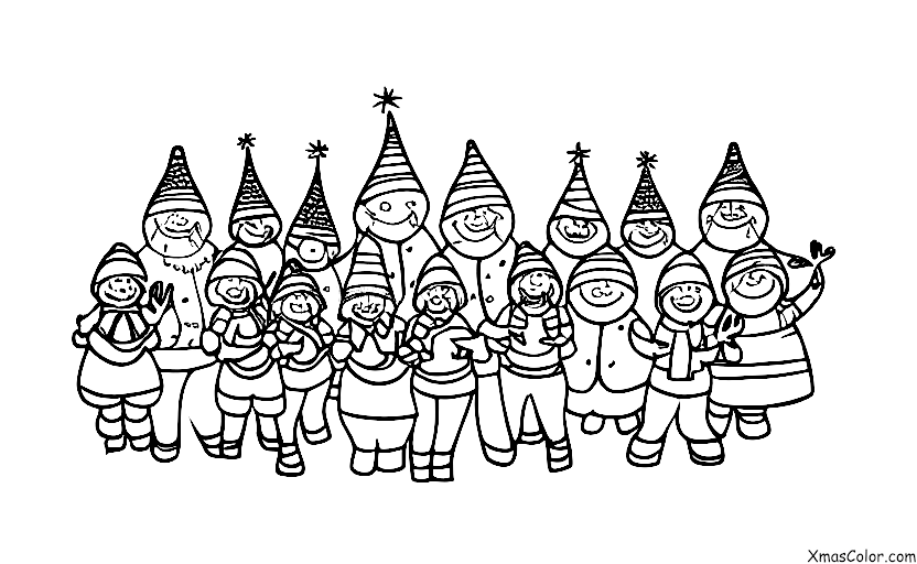 Christmas / Christmas choir: A group of adults singing Christmas carols together