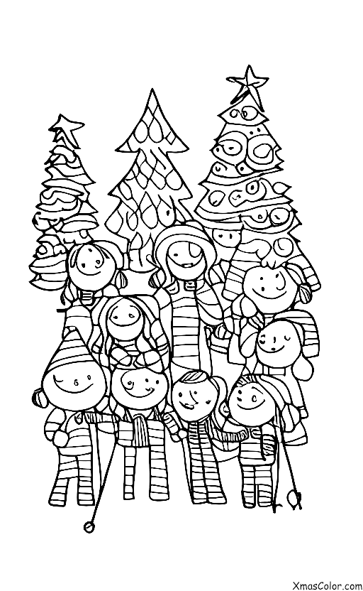 Christmas / Christmas choir: A group of children singing Christmas carols together