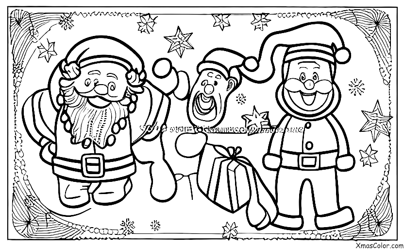 Christmas / Christmas colors: Santa in his red and green suit