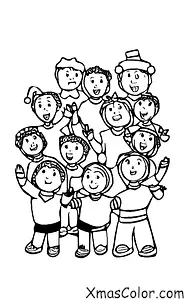 Christmas / Christmas concerts: A group of people singing holiday songs