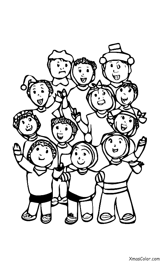 Christmas / Christmas concerts: A group of people singing holiday songs