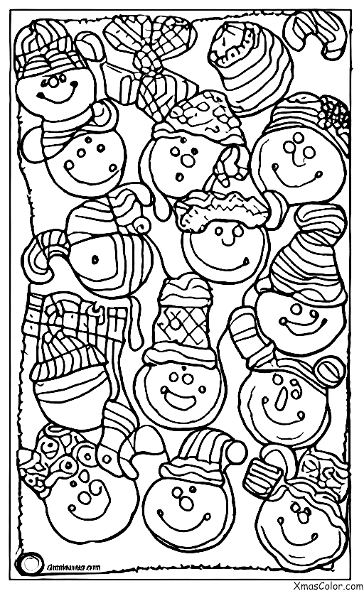 Christmas / Christmas Cookie decorating: Snowman cookies