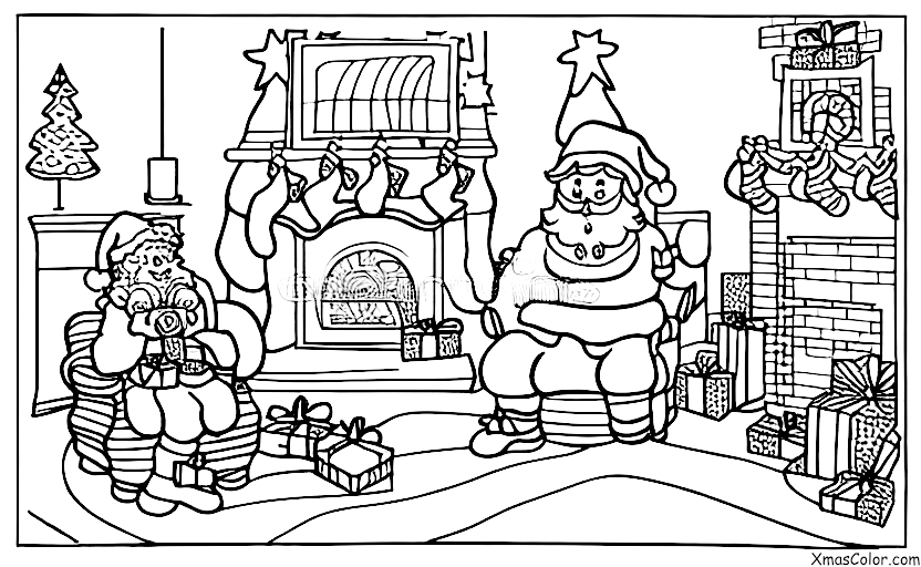 Christmas / Christmas Cookies: Santa eating a Christmas cookie