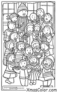 Christmas / Christmas Day: A group of carolers singing