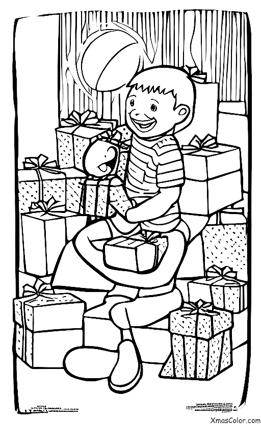 Christmas / Christmas Day: A kid opening a present