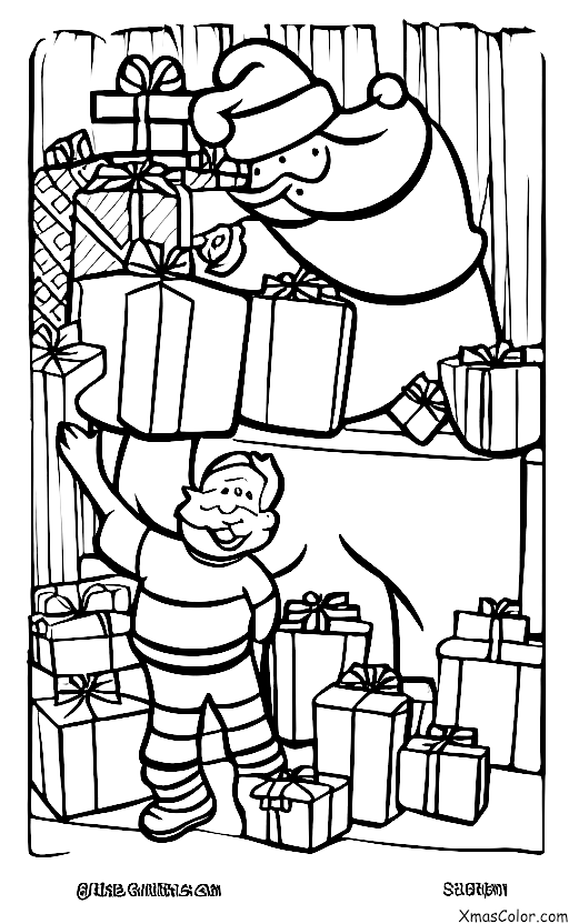 Christmas / Christmas Eve: Santa delivering presents