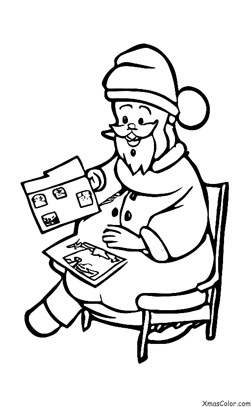 Christmas / Christmas Eve: Santa reading a letter from a child
