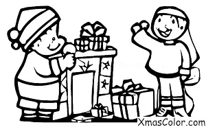 Christmas / Christmas fashion: A boy putting on a Santa hat