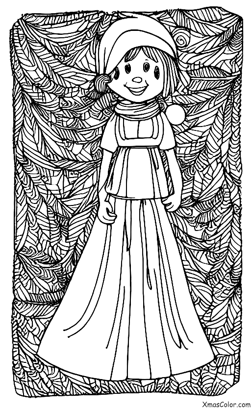 Christmas / Christmas fashion: A woman in a red dress with a green scarf