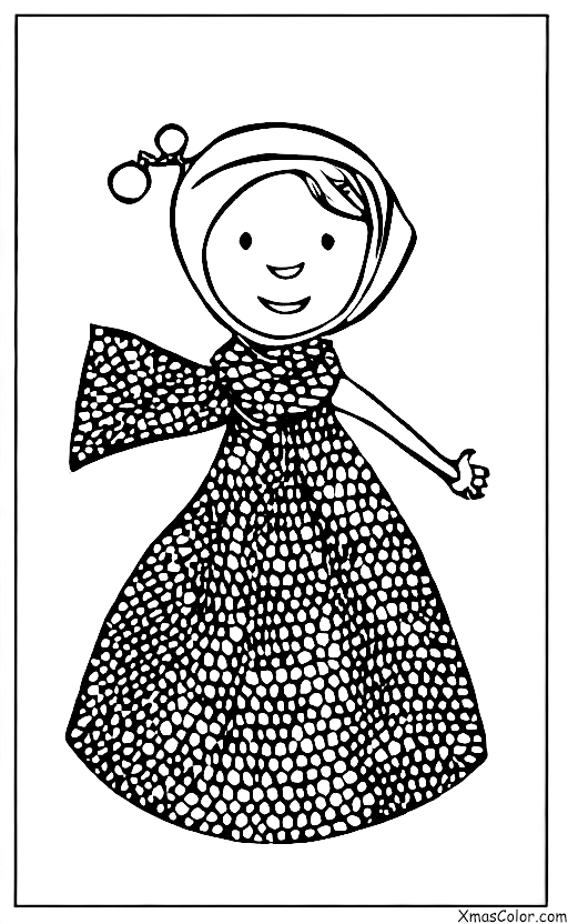 Christmas / Christmas fashion: A woman in a white dress with a red scarf