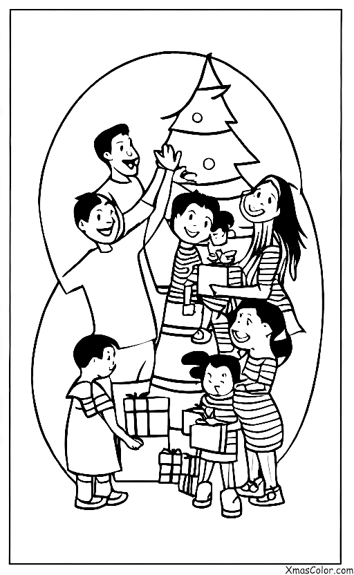 Christmas / Christmas Gifts: A family opening presents together