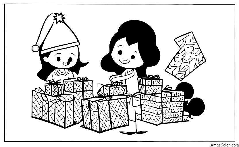 Christmas / Christmas Gifts: Kids opening presents on Christmas morning