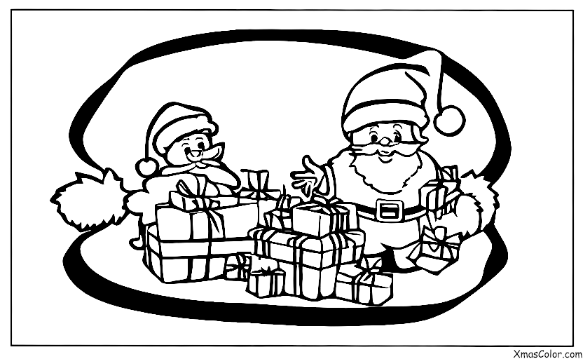 Christmas / Christmas Gifts: Santa delivering presents