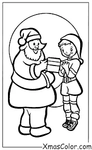 Christmas / Christmas Gifts: Santa giving a present to a child