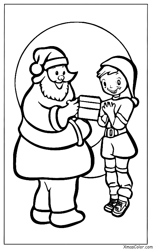 Christmas / Christmas Gifts: Santa giving a present to a child