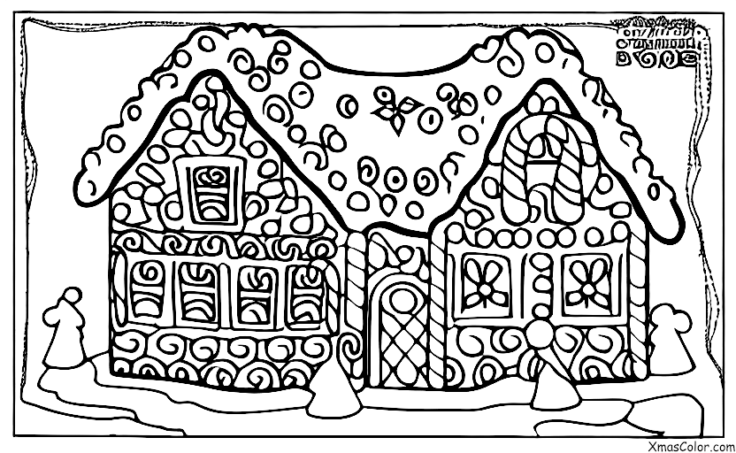 Christmas / Christmas gingerbread houses: A gingerbread house with a fireplace