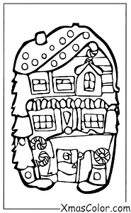 Christmas / Christmas gingerbread houses: A gingerbread house with a snowman in the yard