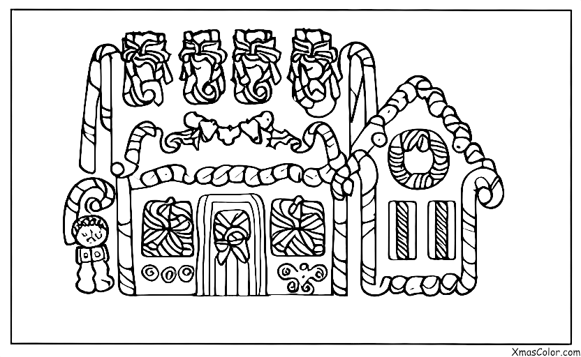 Christmas / Christmas gingerbread houses: A gingerbread house with icicles