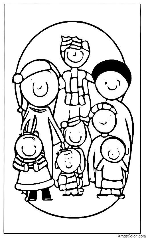 Christmas / Christmas in America: A family watching a Christmas movie together