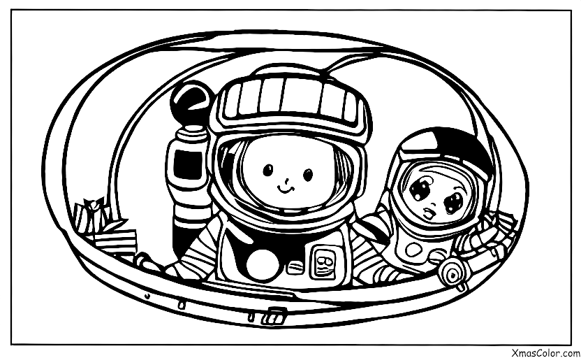 Christmas / Christmas in other galaxies: Christmas on a space station