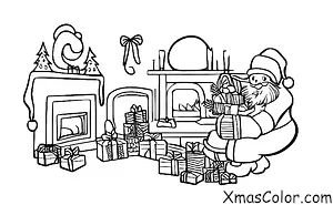 Christmas / Christmas in South America: Santa Claus coming down the chimney