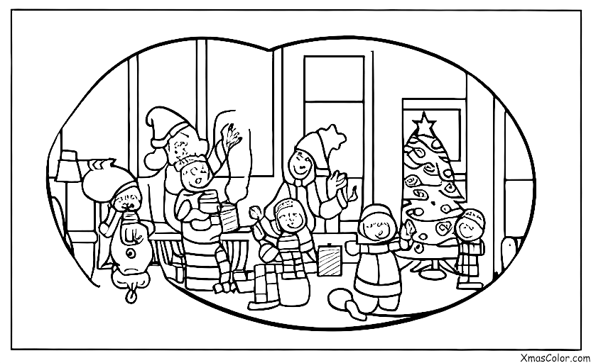 Christmas / Christmas in the city: A family celebrating Christmas in their city apartment