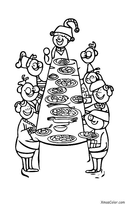 Christmas / Christmas in the city: A group of friends enjoying a Christmas dinner together