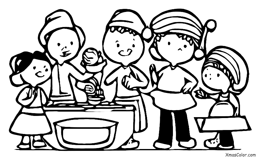 Christmas / Christmas in the country: A family baking cookies together