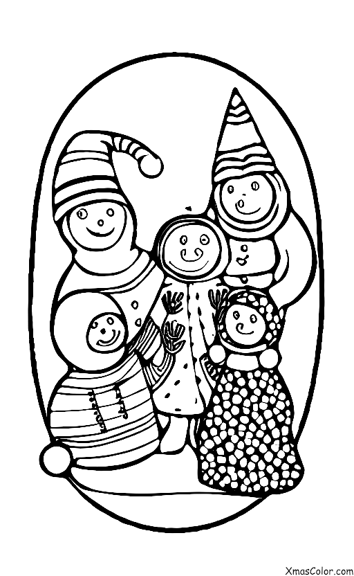 Christmas / Christmas in the country: A family playing in the snow