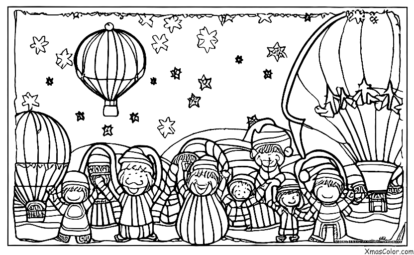 Christmas / Christmas in the desert: Santa Claus in a hot air balloon