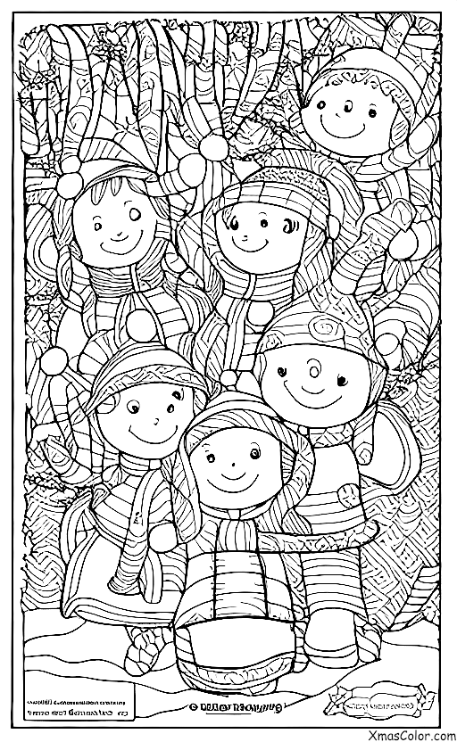 Christmas / Christmas in the North Pole: The elves playing in the snow