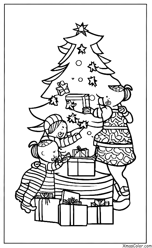 Christmas / Christmas in the past: Opening presents on Christmas morning